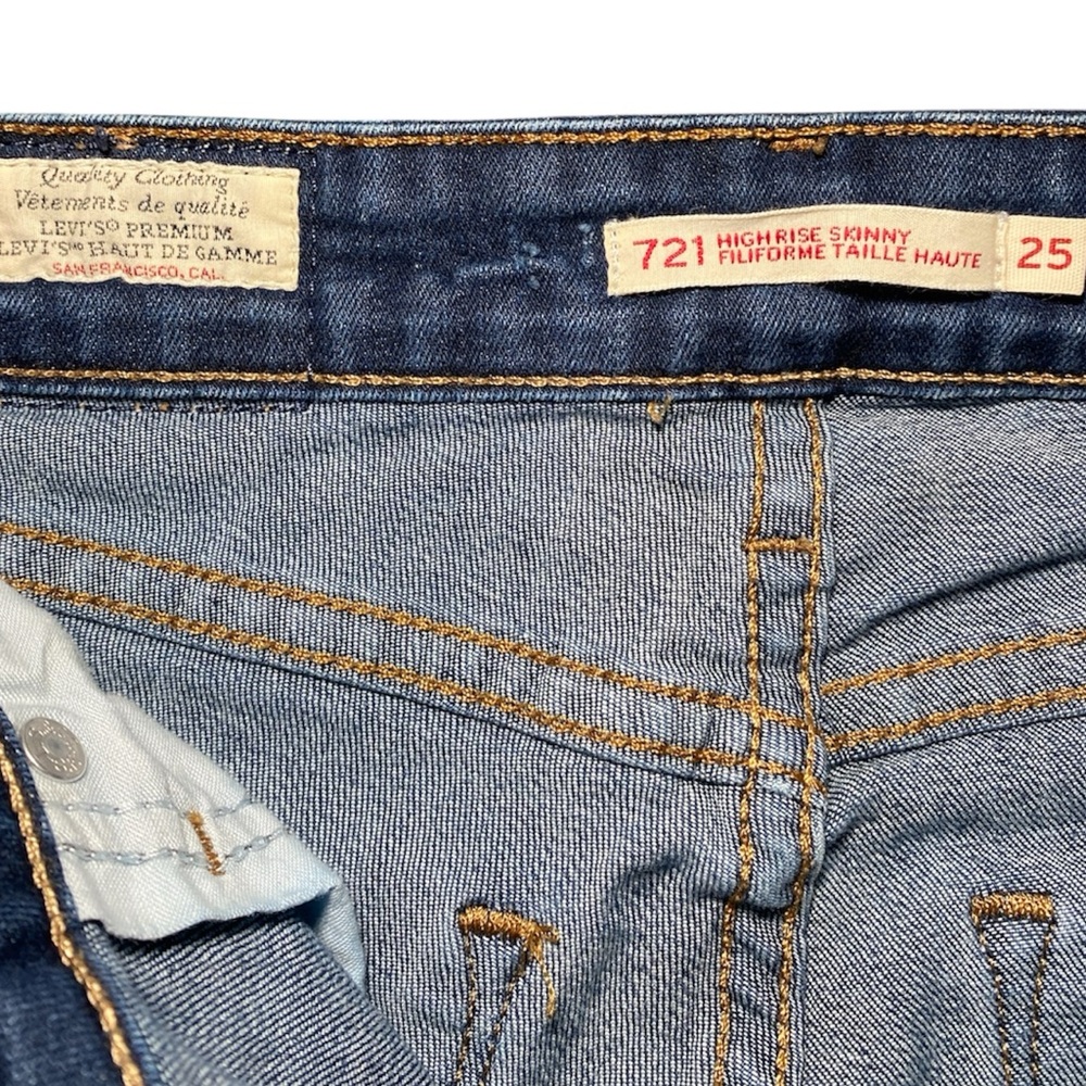 ‼️NOW SOLD ‼️ Levi's RED TAG 721 Highrise Skinny Dark Blue Jeans - Picture 10 of 12